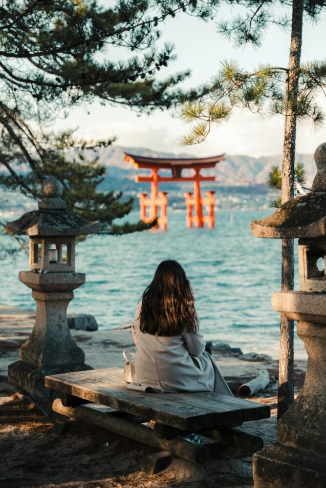 Tranquil View of Torii Gate in Hiroshima